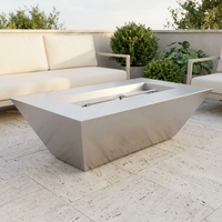 The Outdoor Plus 48" Atlantic Fire Pit — 24" Tall — Stainless Steel — patio view