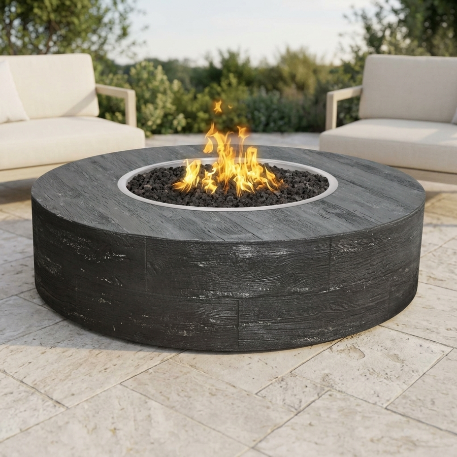 The Outdoor Plus 42" Sequoia Fire Pit — 16" Tall — Wood Grain