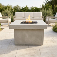 The Outdoor Plus 36" Square Ramona Fire Table — GFRC — Low Voltage Electronic Ignition — patio view