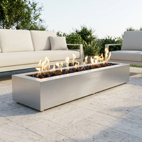 The Outdoor Plus 72" Eaves Fire Pit — Stainless Steel — patio view