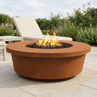 The Outdoor Plus 48" Tempe Fire Pit — Corten Steel — patio view