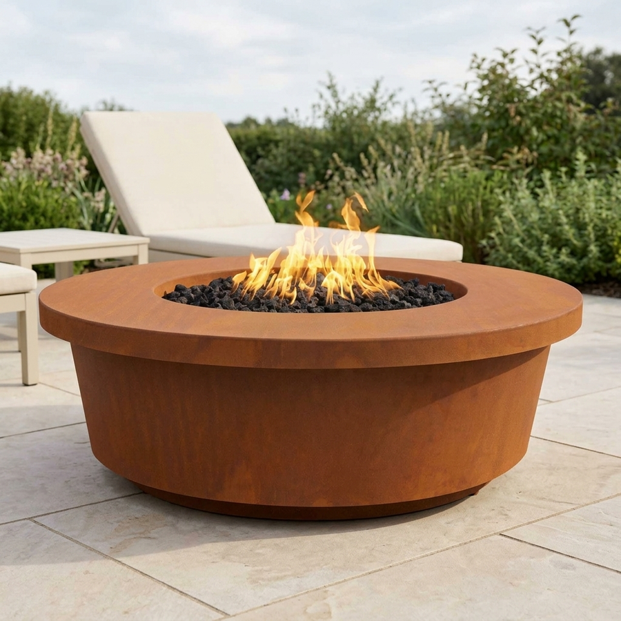 The Outdoor Plus 48" Tempe Fire Pit — Corten Steel
