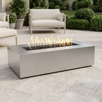 The Outdoor Plus 54" Regal Fire Pit — Stainless Steel — patio view