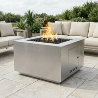 The Outdoor Plus 42" Forma Fire Pit — Stainless Steel — patio view