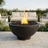 The Outdoor Plus 38" Sonoma Fire Pit — GFRC — Black — patio view