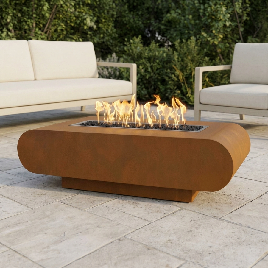 The Outdoor Plus 84" La Jolla Fire Pit — Corten Steel