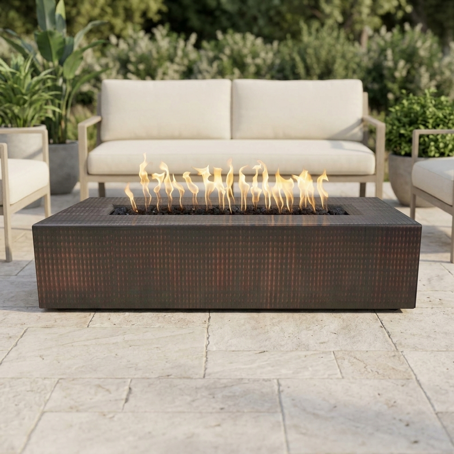 The Outdoor Plus 48" Regal Fire Pit — Hammered Copper