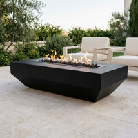 The Outdoor Plus 84" Moderno Fire Pit — Powder Coat — patio view
