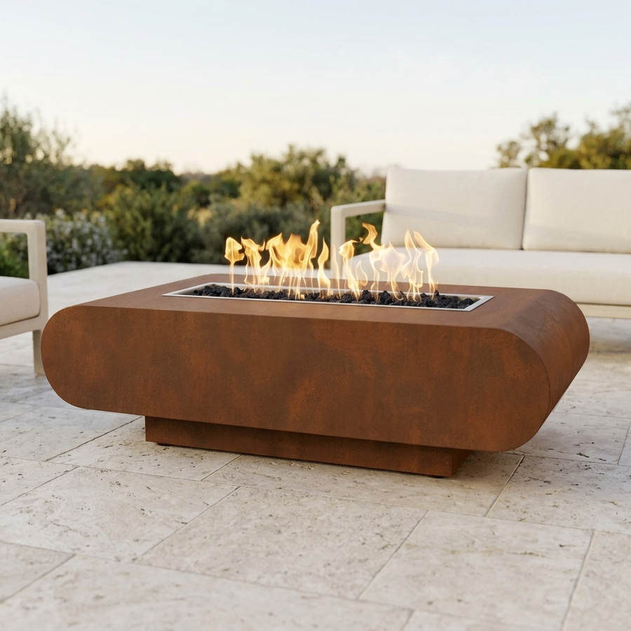 The Outdoor Plus 60" La Jolla Fire Pit — Corten Steel