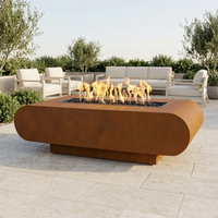 The Outdoor Plus 72" La Jolla Fire Pit — Corten Steel — patio view