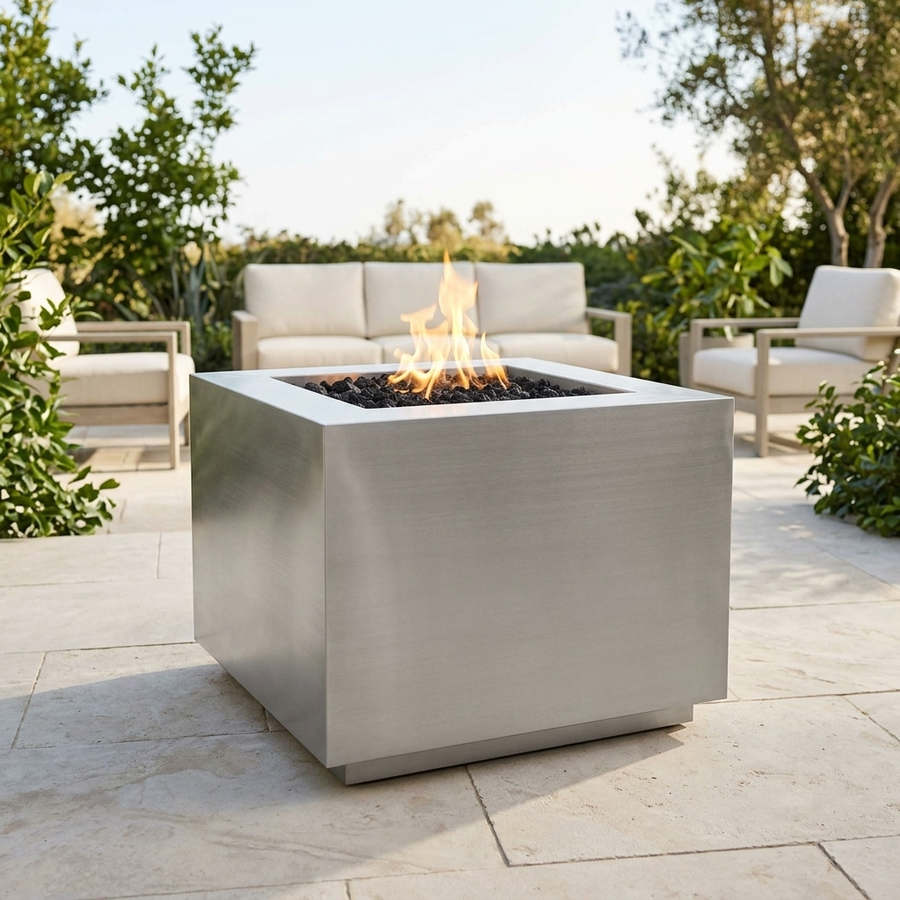 The Outdoor Plus 30" Forma Fire Pit — Stainless Steel