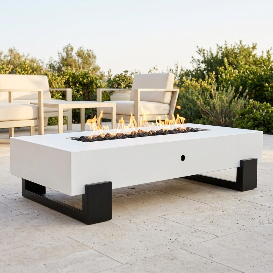 The Outdoor Plus 84-Inch Baja Fire Pit — Black & White