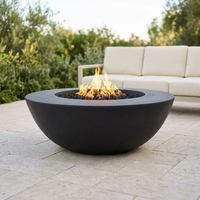 The Outdoor Plus 48" Sedona Fire Pit — Wide Ledge — GFRC — Low Voltage Electronic Ignition — patio view