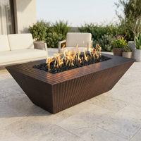 The Outdoor Plus 48" Atlantic Fire Pit — 18" Tall — Hammered Copper — patio view