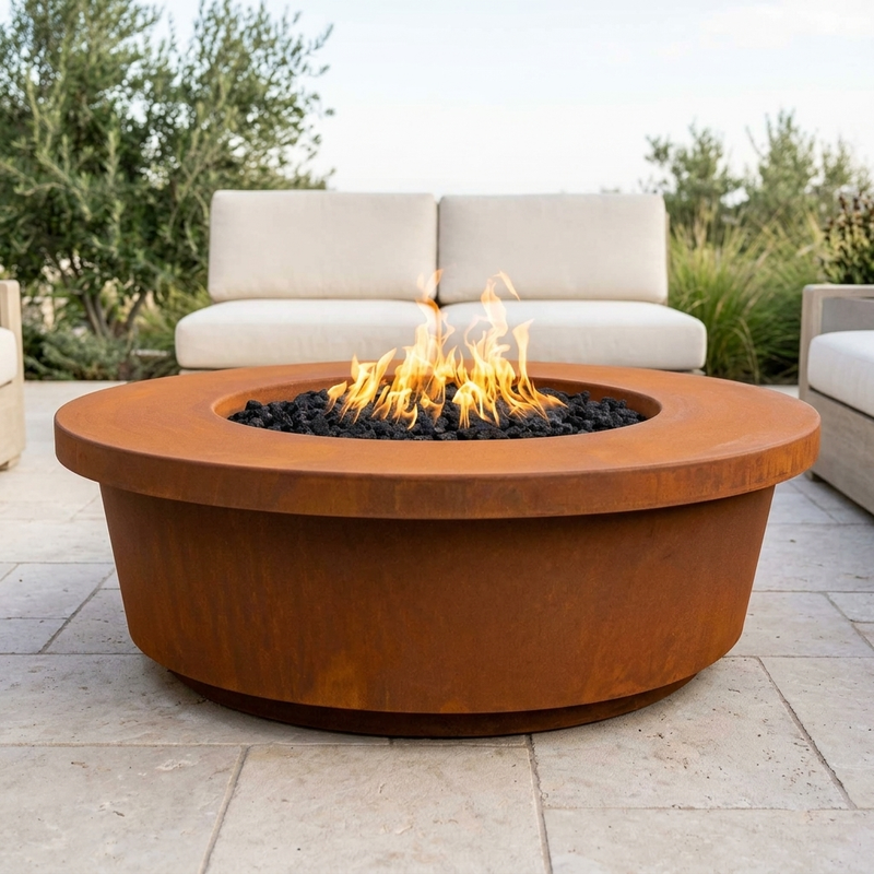 The Outdoor Plus 48" Tempe Fire Pit — Corten Steel — alternate view