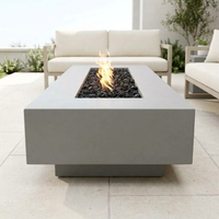 Del Mar 72-Inch GFRC Fire Pit — Fire Glow Push Button — Natural Gray alternate view