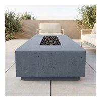 Firegear Sanctuary 76 76-Inch Concrete Fire Table — Stainless Steel Burner with Lava Rock — alternate view