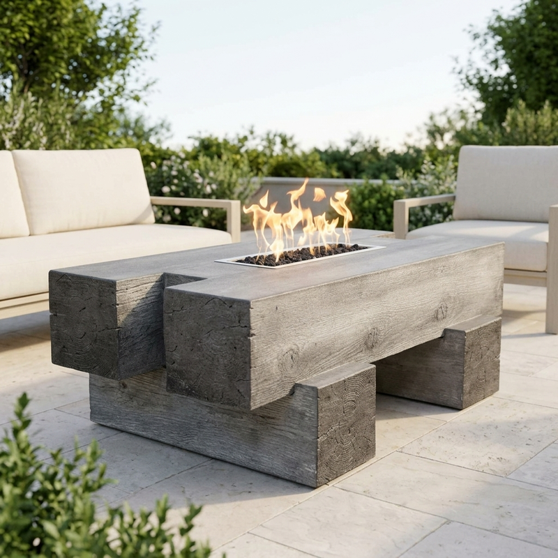 The Outdoor Plus 48" Palo Fire Pit — Wood Grain — alternate view
