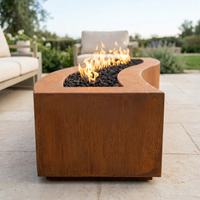 The Outdoor Plus 72" Billow Fire Pit — Corten Steel — alternate view