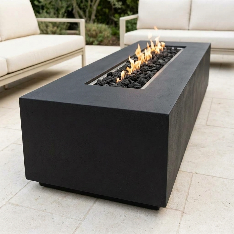 The Outdoor Plus 60" Regal Fire Pit — GFRC — Match Lit — alternate view