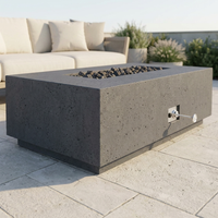 Firegear Sanctuary 1 56-Inch Concrete Fire Table — Stainless Steel Burner with Lava Rock — alternate view