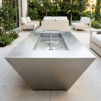 The Outdoor Plus 84" Atlantic Fire Pit — 24" Tall — Stainless Steel — alternate view