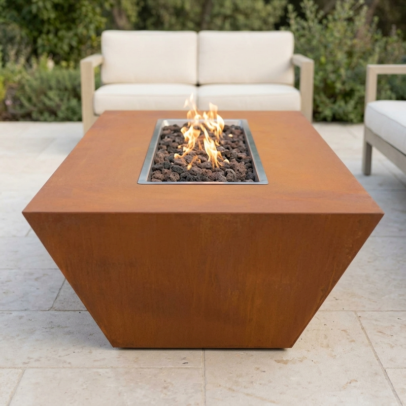 The Outdoor Plus 48" Atlantic Fire Pit — 18" Tall — Corten Steel — alternate view