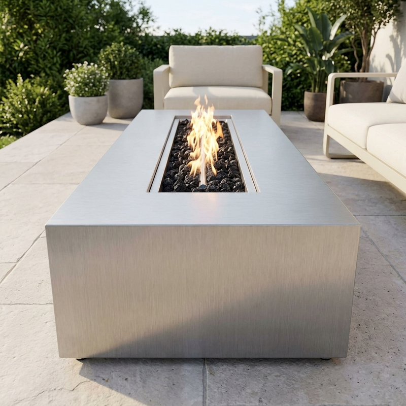 The Outdoor Plus 60" Regal Fire Pit — Stainless Steel — alternate view