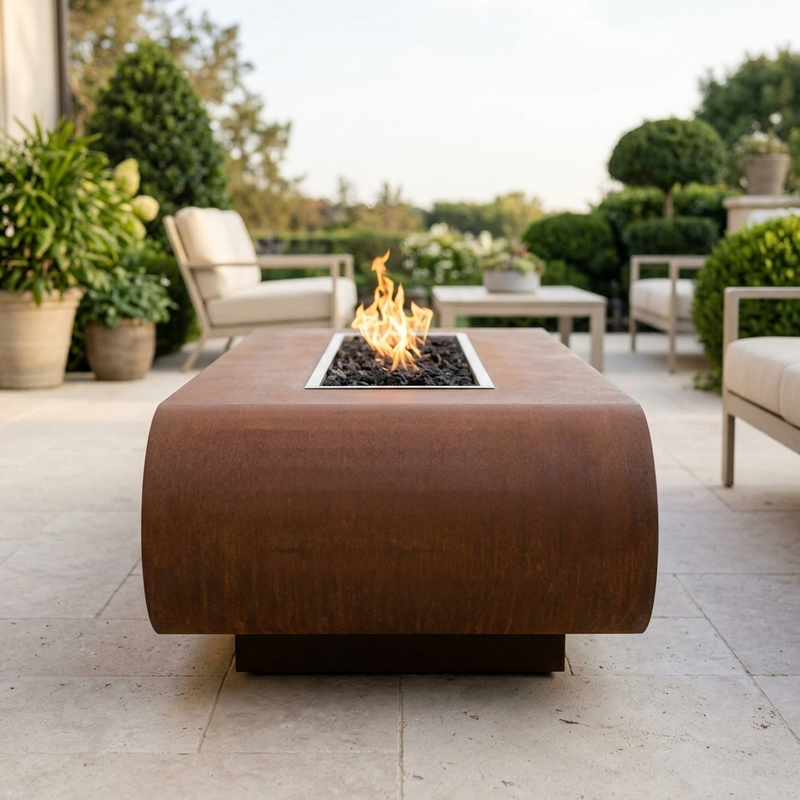 The Outdoor Plus 60" La Jolla Fire Pit — Corten Steel — alternate view