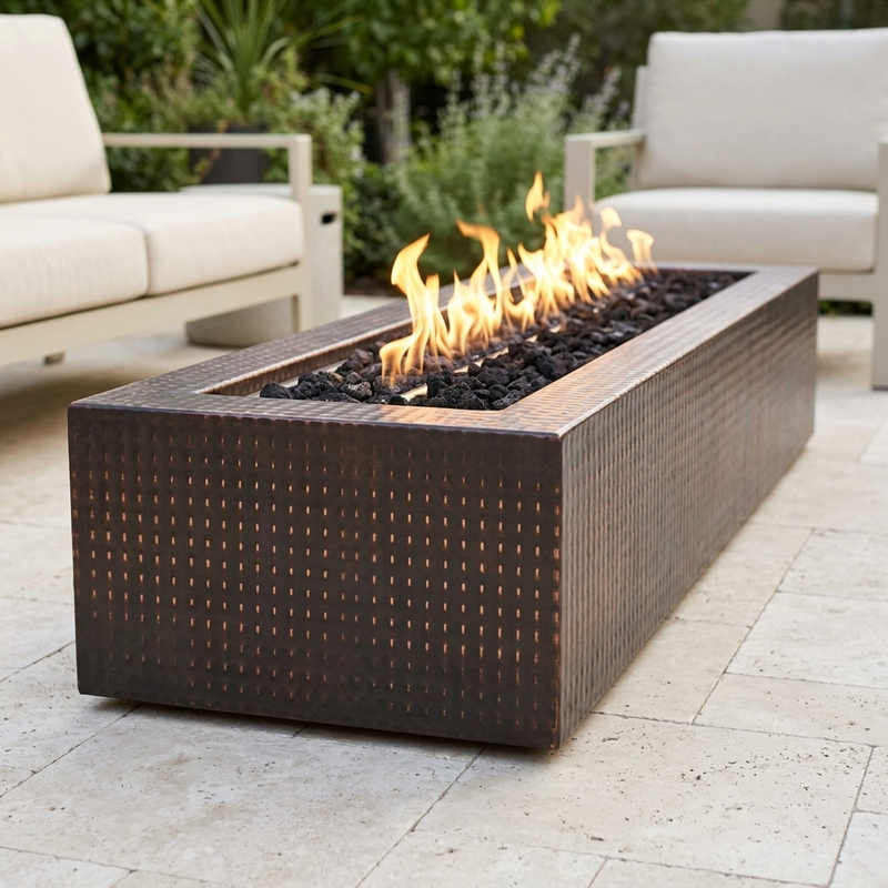 The Outdoor Plus 48" Eaves Fire Pit — Hammered Copper — alternate view