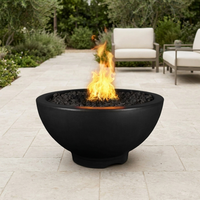 The Outdoor Plus 38" Sonoma Fire Pit — GFRC — Black — alternate view