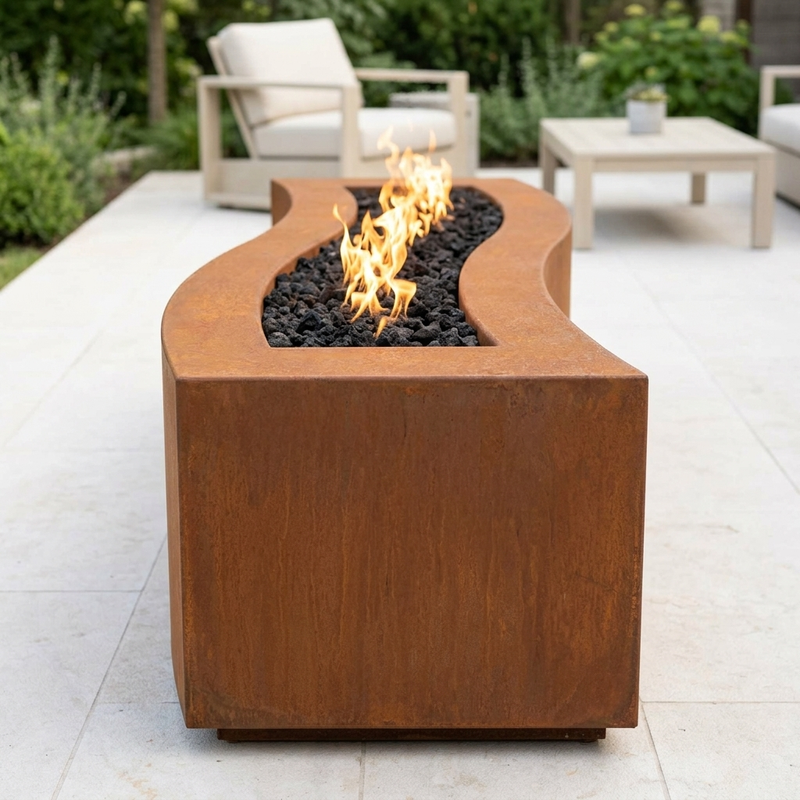 The Outdoor Plus 60" Billow Fire Pit — Corten Steel — alternate view