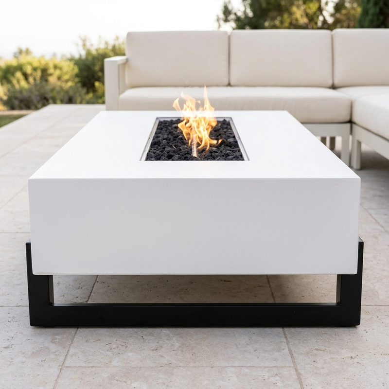 The Outdoor Plus 42-Inch Baja Fire Pit — Black & White — alternate view
