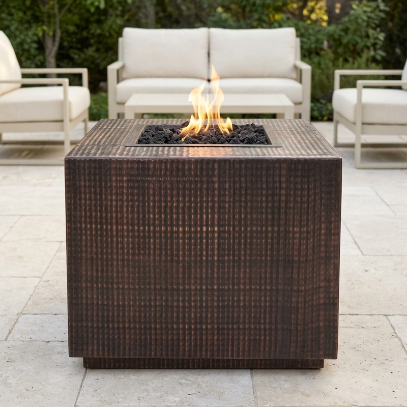The Outdoor Plus 30" Forma Fire Pit — Hammered Copper — alternate view