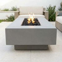 Del Mar 60-Inch GFRC Fire Pit — Fire Glow Push Button — Natural Gray alternate view