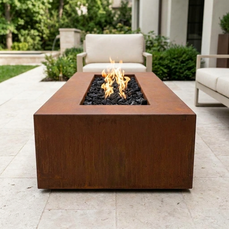 The Outdoor Plus 54" Regal Fire Pit — Corten Steel — alternate view