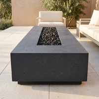 Firegear Sanctuary 76 76-Inch Concrete Fire Table — Pro Brass Burner with Lava Rock — alternate view