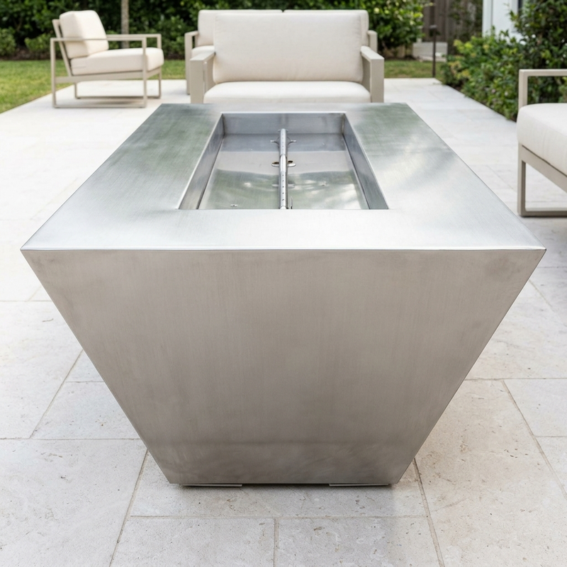 The Outdoor Plus 72" Atlantic Fire Pit — 18" Tall — Stainless Steel — alternate view