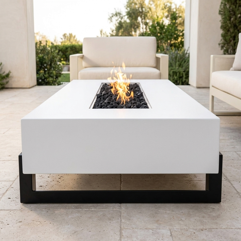 The Outdoor Plus 60-Inch Baja Fire Pit — Black & White — alternate view
