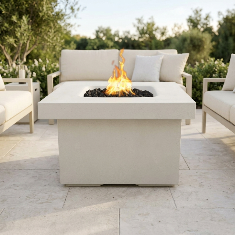 The Outdoor Plus 36" Square Ramona Fire Table — GFRC — Plug & Play — alternate view