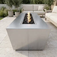 The Outdoor Plus 84" Mesa Fire Pit — Stainless Steel — alternate view