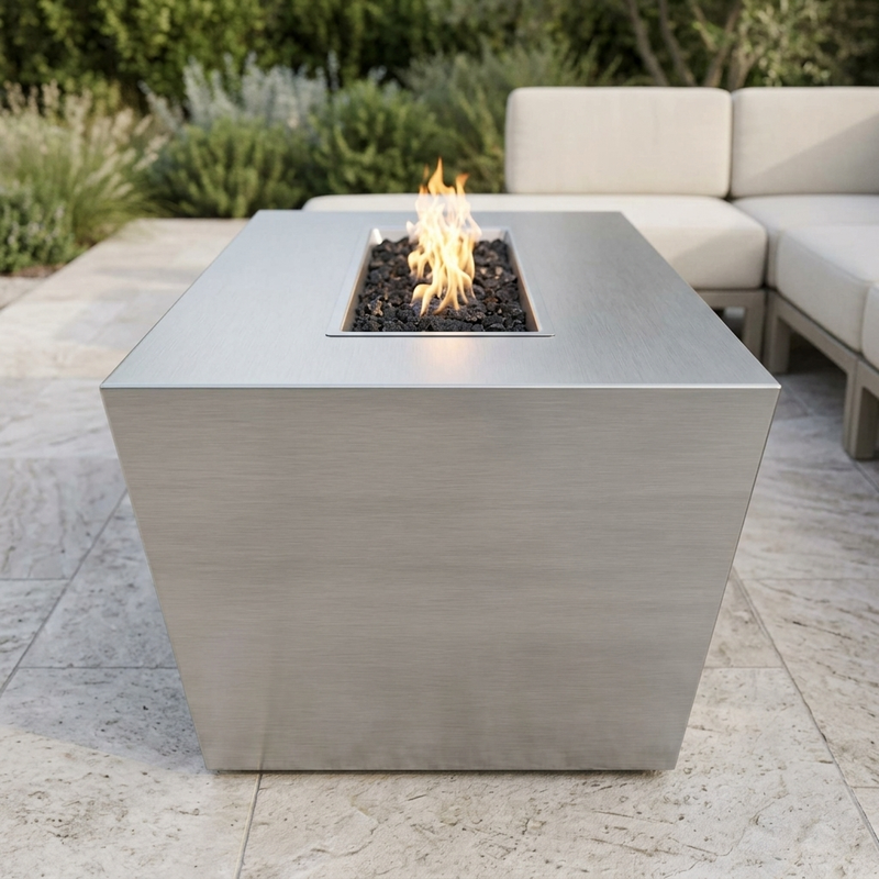The Outdoor Plus 48" Mesa Fire Pit — Stainless Steel — alternate view