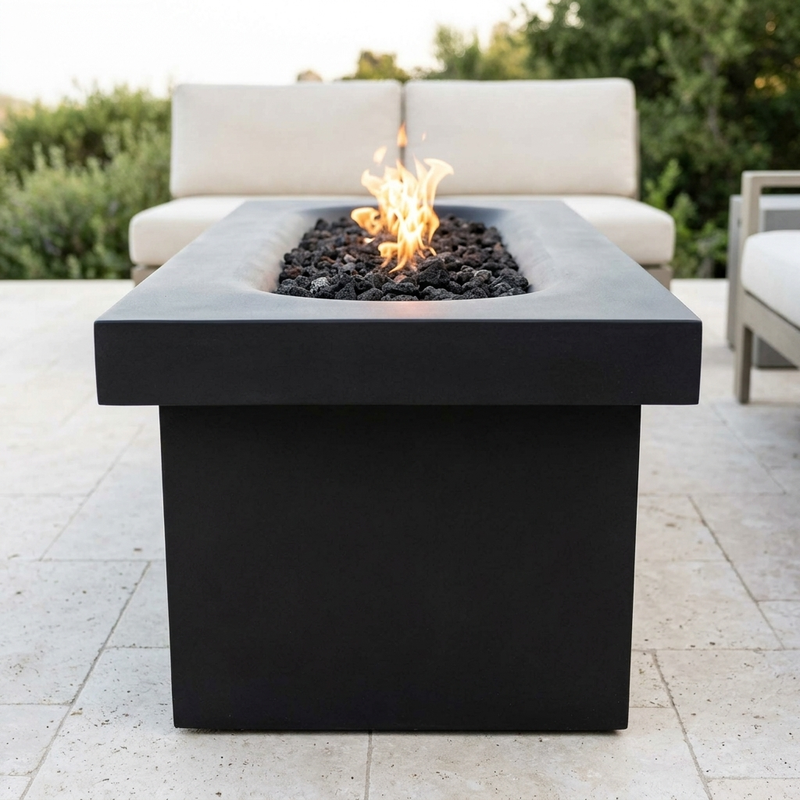 The Outdoor Plus 60" Linear Ramona Fire Table — GFRC — Plug & Play — alternate view