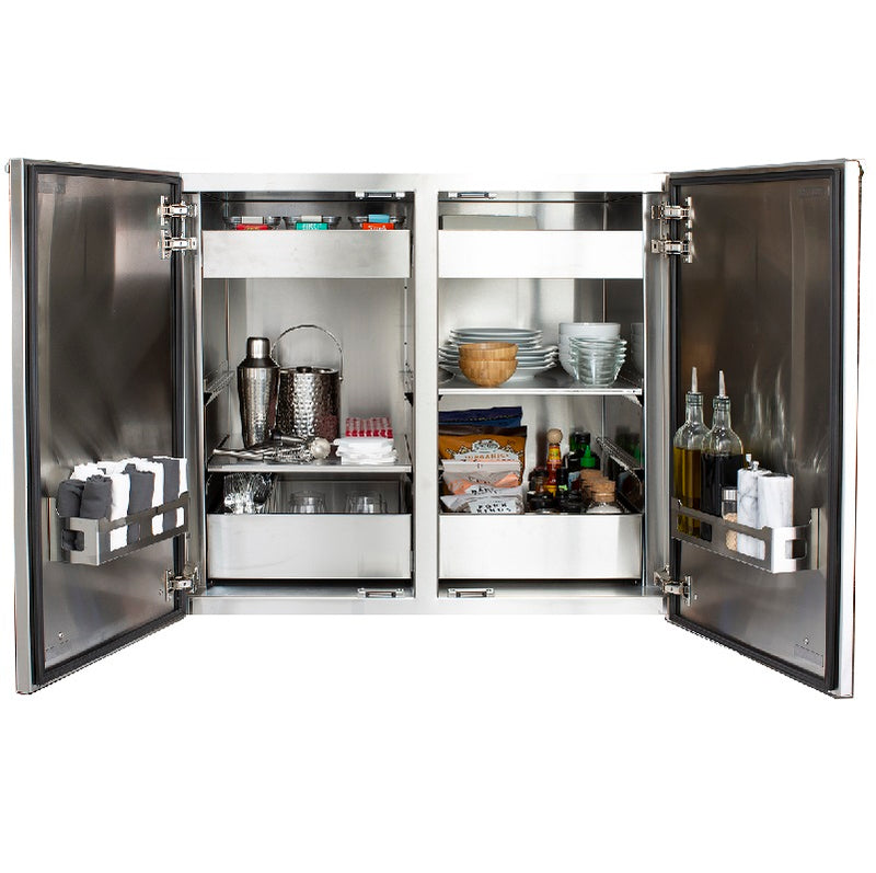 Summerset Madera 40" Full-Height Vertical Dry Storage Pantry - Stainless Steel & Teak
