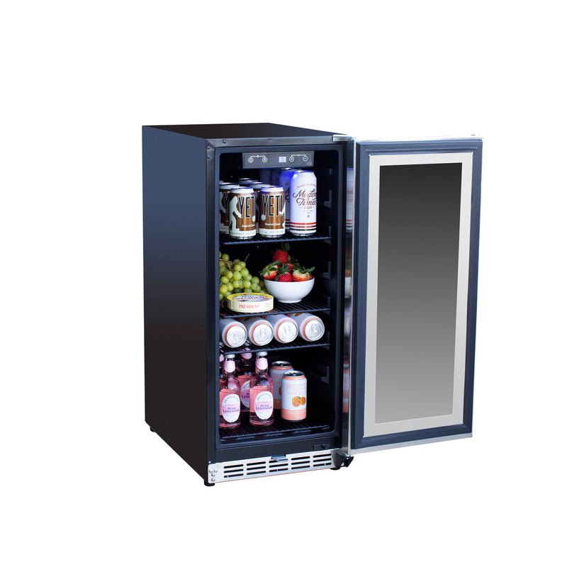 Summerset 15" Outdoor Rated Refrigerator with Glass Door