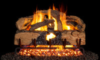 30" Charred Evergreen Split Oak Vented Gas Log Set | Real Fyre