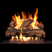 24" Split Oak Designer Plus Outdoor Vented Gas Log Set | Real Fyre
