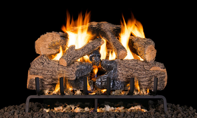 18" Charred Angel Oak Outdoor Vented Gas Log Set | Real Fyre