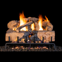 18" Charred Angel Split Oak Vented Gas Log Set | Real Fyre