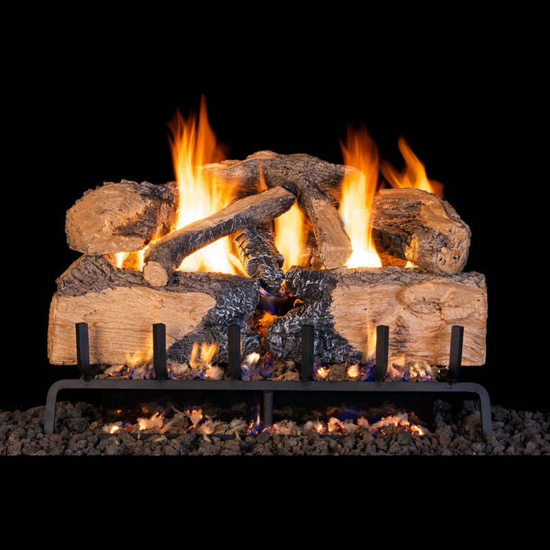 18" Charred Angel Split Oak Vented Gas Log Set | Real Fyre
